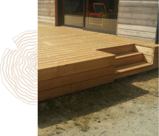 Exemple d'une terrasse sur charpente