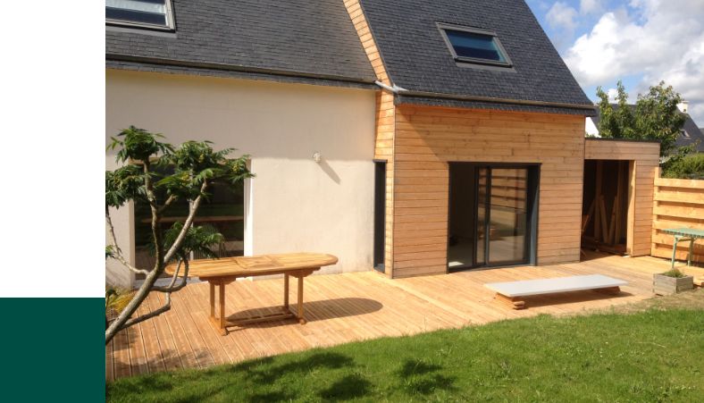 Exemple d'extension bois pour une maison