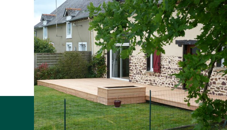 Boisdellys terrasse et bac Pin dougals naturel classe 3