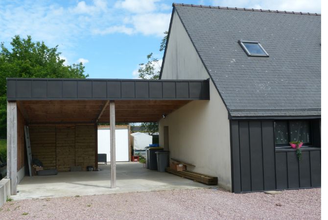 Carport Ossature Bois Toit monopente Iffendic