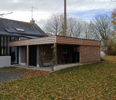 Carport en bois aménagement exterieur