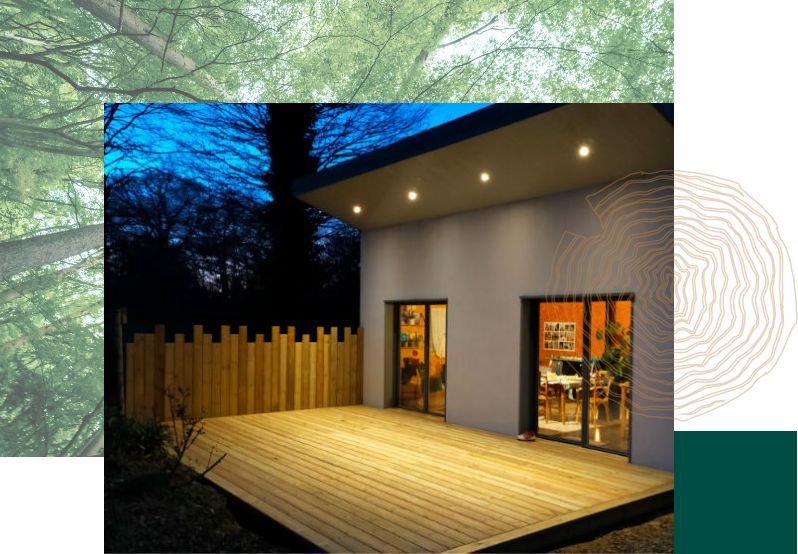 Terrasse et palissade en bois