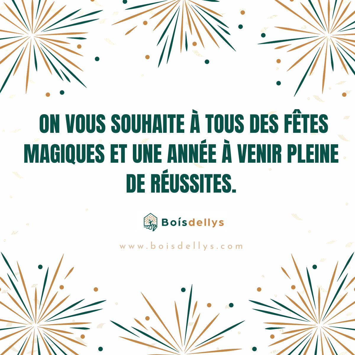 Boisdellys vous souhaite des fêtes étincelantes et une nouvelle année remplie de projets extraordinaires. Merci pour cette année mémorable !